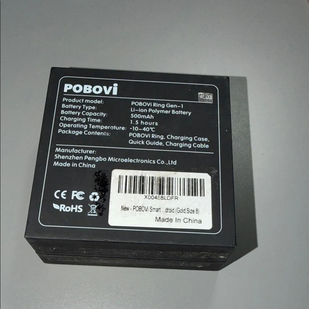 (004) Pobovi Black Charging Ring (sz.8)